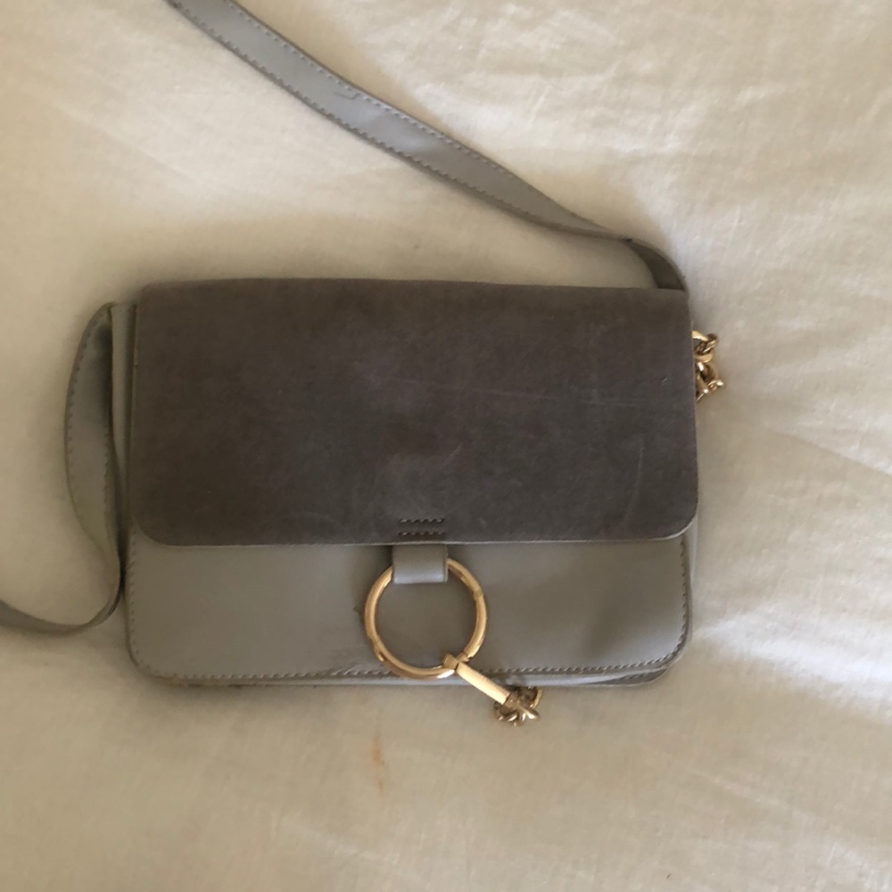 Grey cross body two tones bag